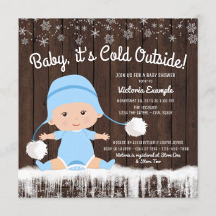 Bébé il fait froid dehors Invitation à la baby sho