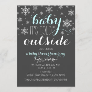 Bébé il fait froid dehors - Invitation à une baby