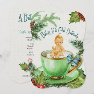 Bébé il fait froid dehors  Invitation Baby shower
