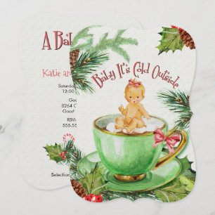 Bébé il fait froid dehors  Invitation Baby shower