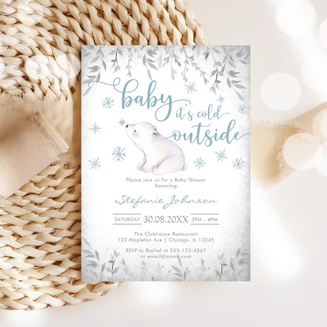 Bébé il fait froid dehors Invitation Baby Shower (Créateur téléchargé)