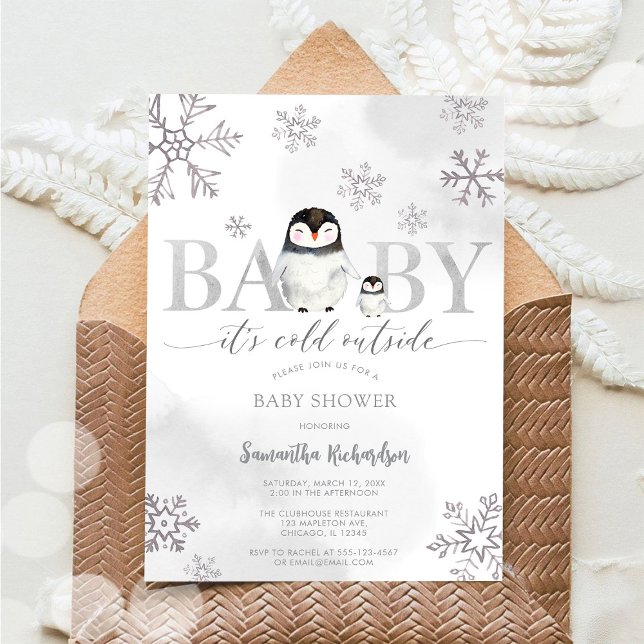 Bébé il fait froid dehors Invitation Baby Shower (Créateur téléchargé)