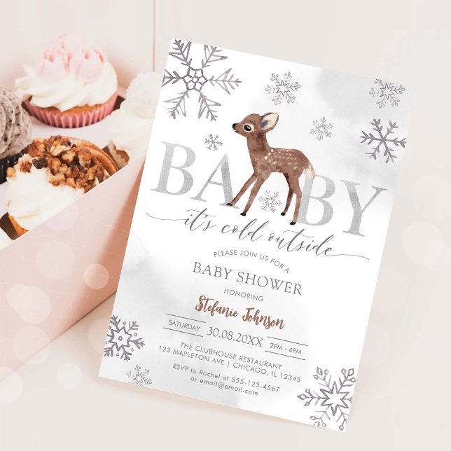 Bébé il fait froid dehors Invitation Baby Shower (Créateur téléchargé)