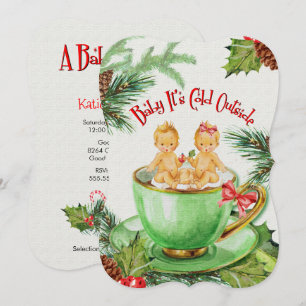 Bébé il fait froid dehors  Invitation Baby shower