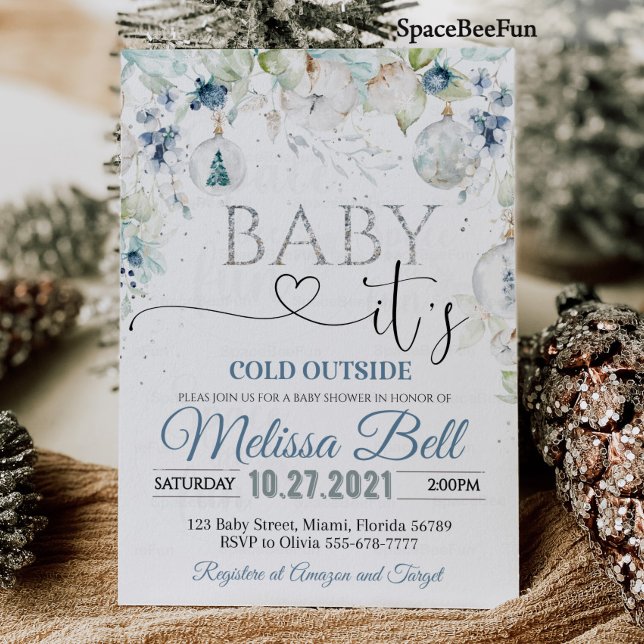 Bébé il fait froid dehors invitation Baby shower W (Baby it's cold outside Baby shower invitation Winter baby shower invites Christmas baby )