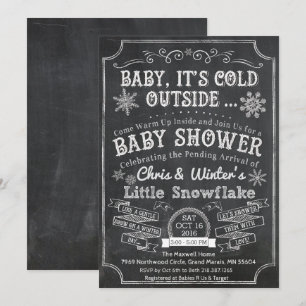 Bébé il fait froid dehors Invitation pour une baby