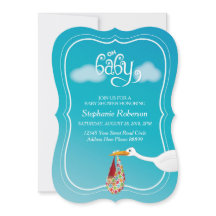 Bébé ! Invitation au Baby shower de cigogne