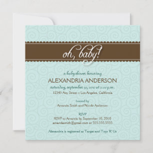 Bébé ! Invitation au Baby shower Tourbillonnant (b