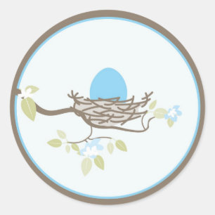 Bébé Invitation/Favoriser Sticker - Oeuf Bleu dans