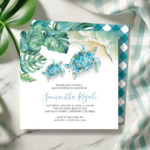 Bébé Invitations de douche Aquarelle tropicale