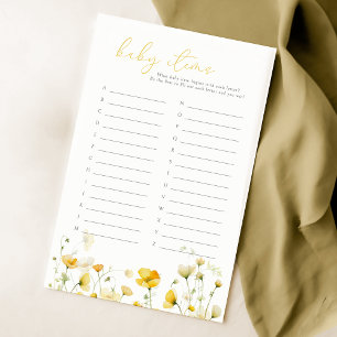 Bébé Jaune En Fleur Fleur sauvage Baby Items Jeu