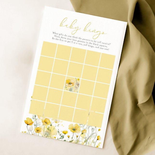Bébé Jaune En Fleur Fleur sauvage Bingo Jeu (Créateur téléchargé)