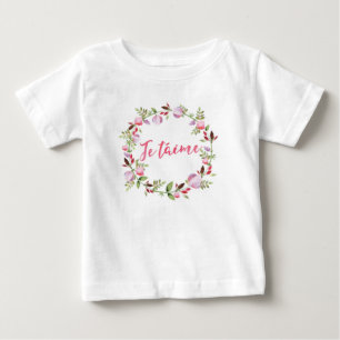 Bébé Je taime aquarelle fleurie pour enfants T-shirt