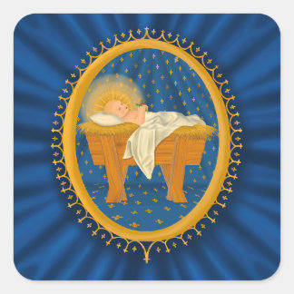 Bébé Jésus Sticker Carré