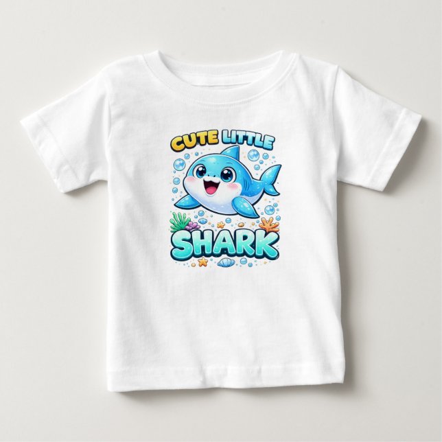 Bébé Joli Petit T-Shirt Requin pour Filles (Devant)