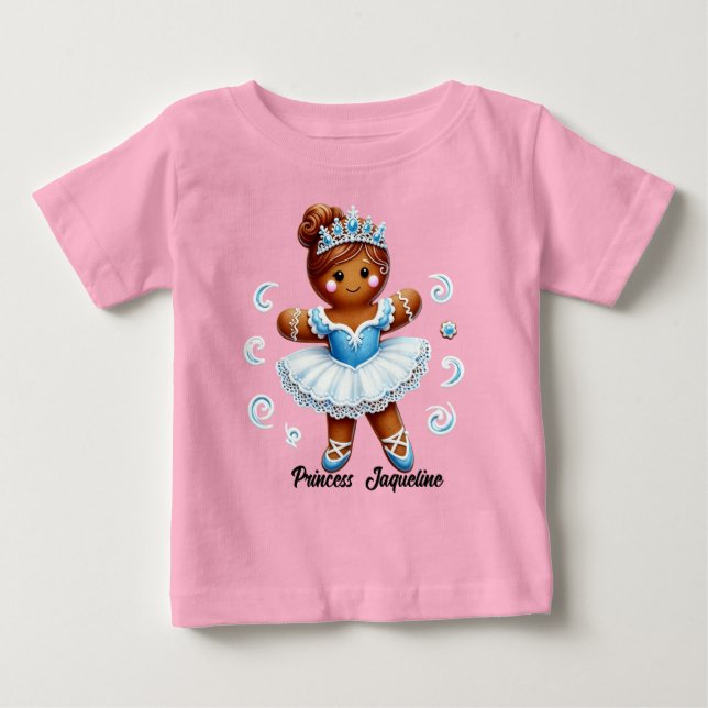 Bébé Joli T-Shirt pour fille en pain d'épices danseuse (Devant)