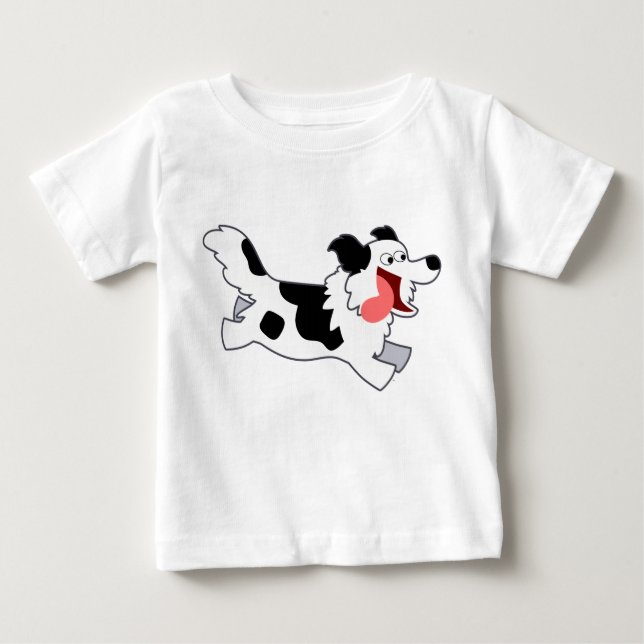 Bébé Jolie bordure de dessin Collie T-shirt pour enfant (Devant)