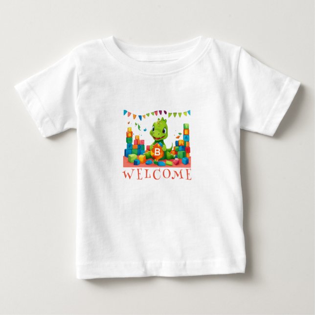 Bébé Jouer Dino Blocks T-shirt pour enfants (Devant)