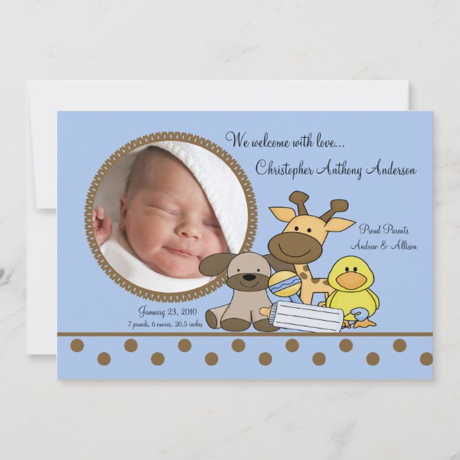 Bébé Jouets garçon Faire-part de naissance PHOTO (Devant)