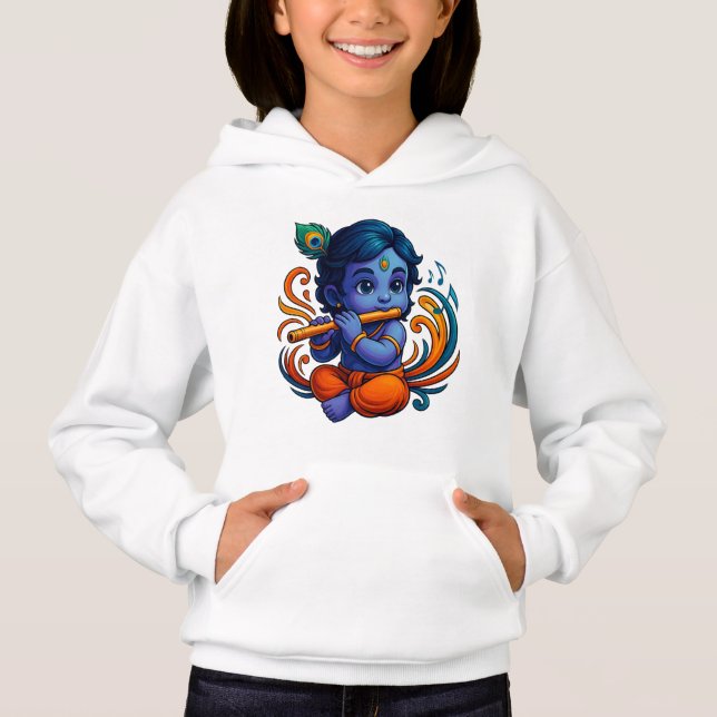 Bébé Krishna avec Flûte - Vibes de paix | 3D dynam (Devant)