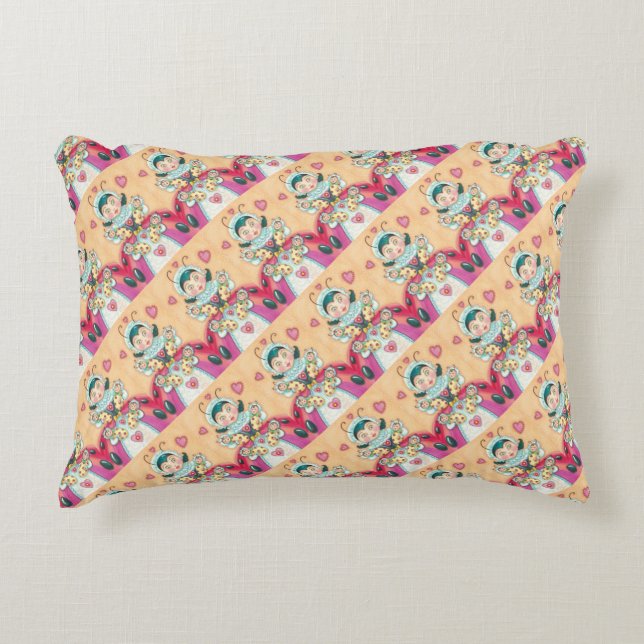 BÉBÉ LADYBUG FAMILLE ACCENT COUSSIN rose/rouge (Devant)