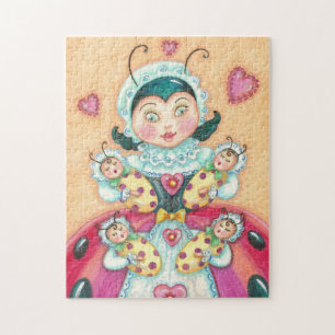 Bébé Ladybugs Famille PUZZLE Avec CADEAU BOX