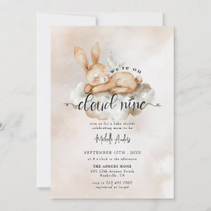 Bébé Lapin Aquarelle Baby Shower Invitations