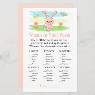 Bébé lapin Ce qui est dans votre jeu de sac à main