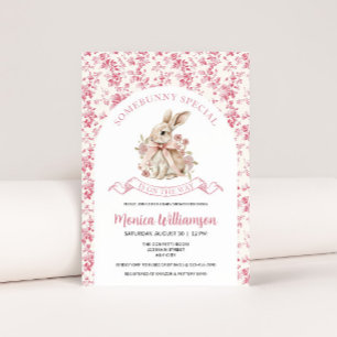 Bébé lapin Fille Douche Invitation Toile