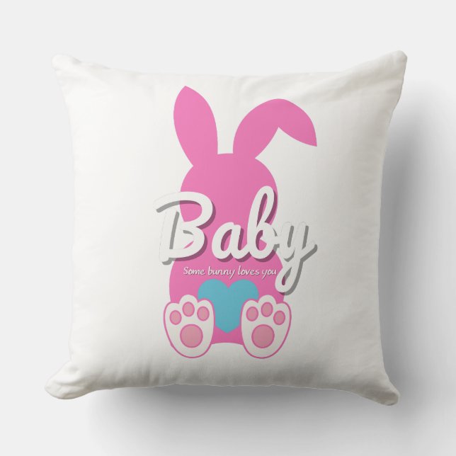 Bébé Lapin Jeu Oreiller - Mignonne FamilleJeter Co (Recto)