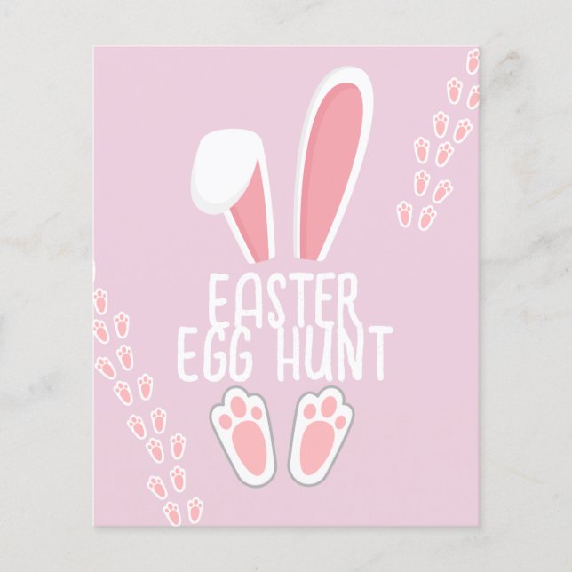 Bébé lapin rose Enfants Pâques jeu de chasse aux o (Devant)