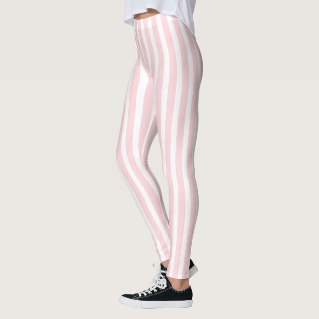 Bébé Leggings rayés rose et blanc (Gauche)