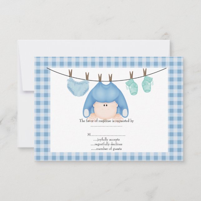 bébé ligne bleue bébé chèques rsvp bébé (Devant)