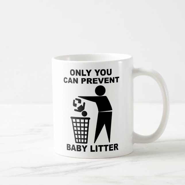 Bébé Litière Mug Drôle Humour (Droite)