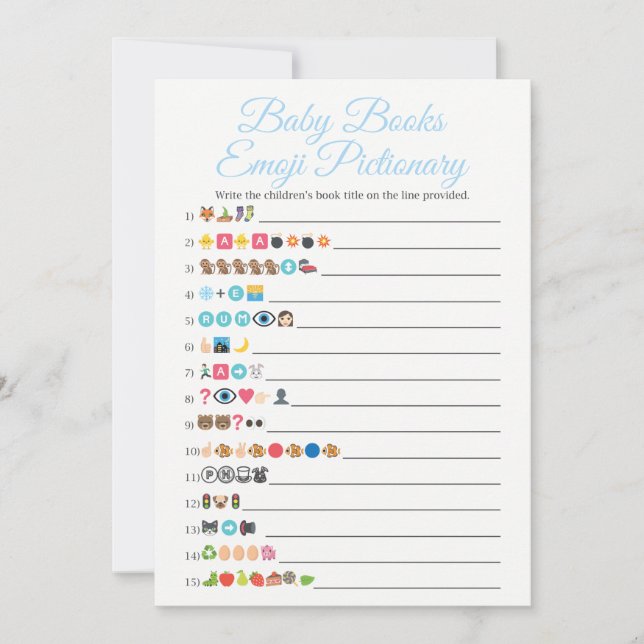 Bébé Livres Emoji Pictionary Jeu Bleu (Devant)