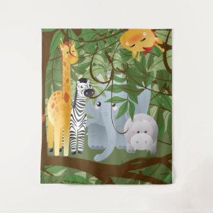 Bébé mignon animaux de la jungle Tapisserie
