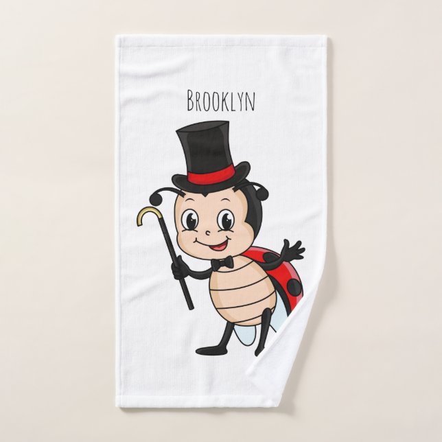Bébé mignon avec chapeau et dessin animé de cravat (Serviette à main)