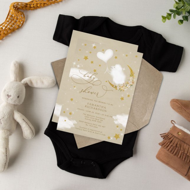 Bébé mignon Baby shower à ballon Invitation (Créateur téléchargé)