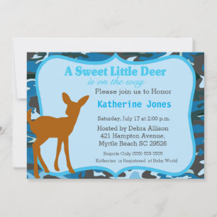 Bébé mignon cerf Baby shower Invitation