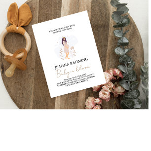 Bébé mignon dans Baby shower en fleur Invitation