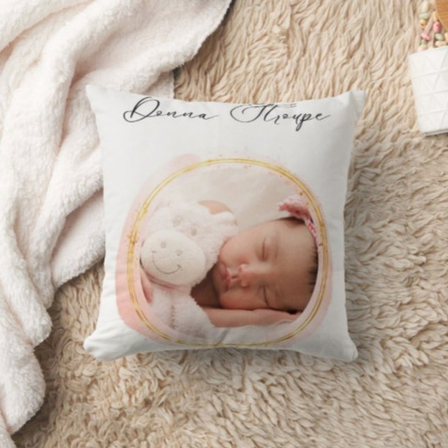 Bébé mignon dormir Coussin blanc moderne (Créateur téléchargé)
