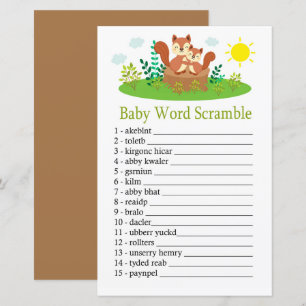 Bébé mignon écureuil mot scramble jeu