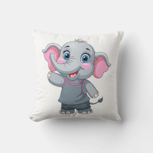 Bébé mignon Eléphant Jetant Oreiller