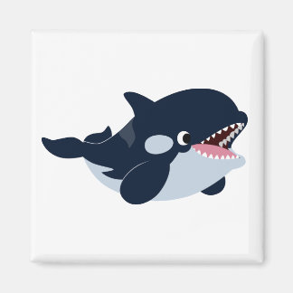 Bébé mignon en caricature Orca Magnet