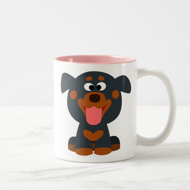 Bébé mignon en caricature Rottweiler Mug (Droit)