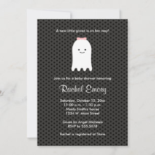 Bébé mignon Fille Halloween Shower Invitations