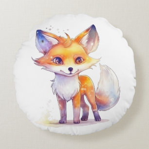 Bébé mignon Fox Coussin ronde