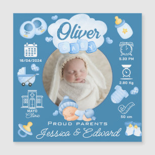 Bébé mignon garçon natalité Statistiques Bleu Nouv