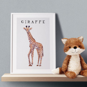 Bébé mignon Giraffe Dessin Poster pour enfants