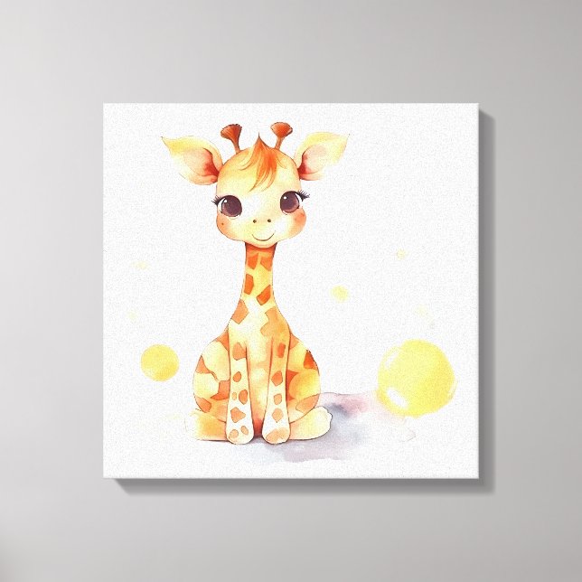 Bébé mignon Giraffe toile étirée Imprimer (Recto)